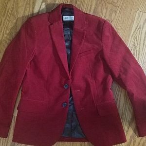 Boys red velour Blazer